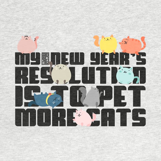 FUNNY FUN PLAYING PET CAT CATS NEW YEAR'S RESOLUTION by porcodiseno